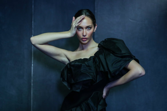 Model Rel Crawford in a design by Toni Maticevski, who will star in the Grand Showcase at VAMFF in March.