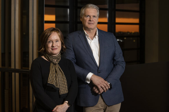 Chief executive of Tenmile portfolio company Carina Biotech, Dr Deborah Rathjen, with Dr Steve Burnell. 