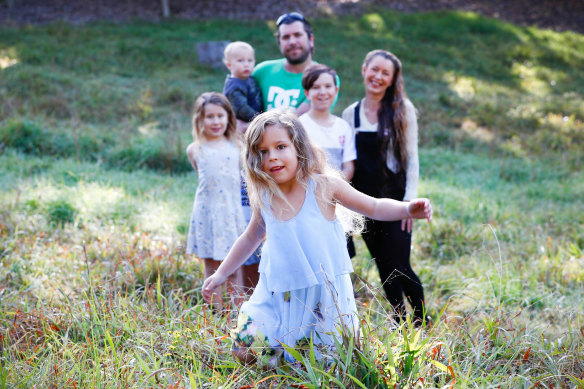 Gypsy-Jewel, 5, with parents Heidi Charles and Joel Johnston and siblings Izaeah, 11, Ruby-Rose, 7, and Junior-Joel, 2.