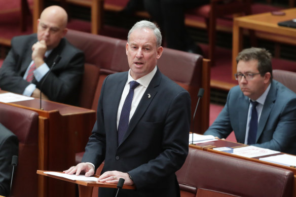 Under pressure: Minister for Aged Care Richard Colbeck answers questions on Thursday.