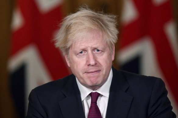 Britain's Prime Minister Boris Johnson spoke about the new strain from 10 Downing Street, London.