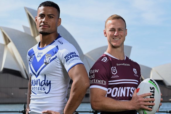 Stephen Crichton and Daly Cherry-Evans were all smiles at Monday’s finals launch.