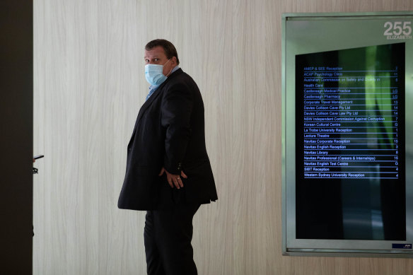 Gary Barnes outside the ICAC on Wednesday. He is not accused of wrongdoing.