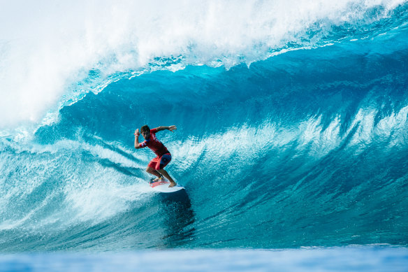 Jack Robinson in the eye of a Banzai monster at last year’s Billabong Pro Pipeline.