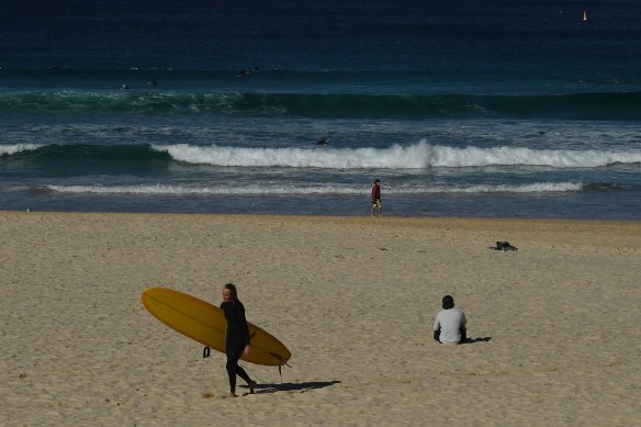 Bondi Beach was quieter than usual on Friday.