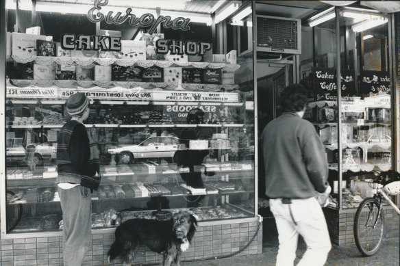 St Kilda’s Europa Cake Shop, pictured in 1993.