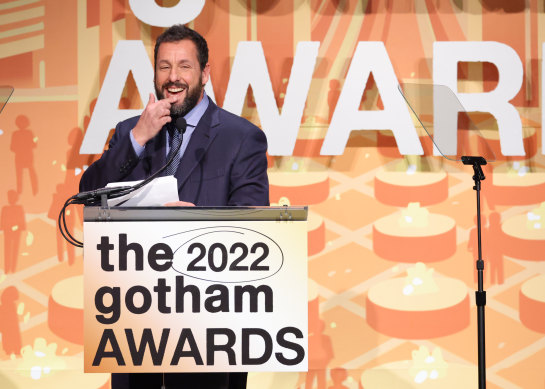Adam Sandler accepts the Film Tribute Award at the 2022 Gotham Awards in New York.
