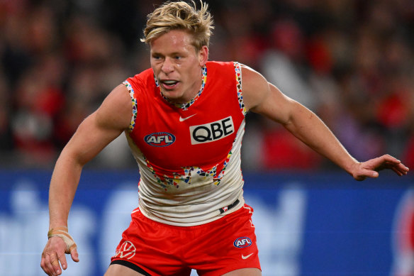 On the edge: Swan Isaac Heeney.