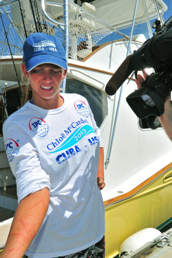 Jellyfish stings quelled McCardel’s plan to swim from Cuba to Florida in 2013.