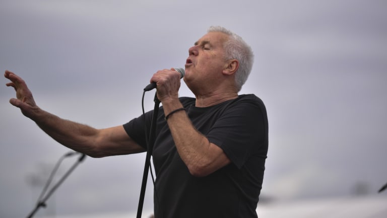 Daryl Braithwaite sings on Cox Plate Day at Moonee Valley Racecourse in Melbourne. 