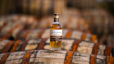 A bottle of Kingsbarns whisky at the distillery and visitor centre in St Andrews, Scotland.