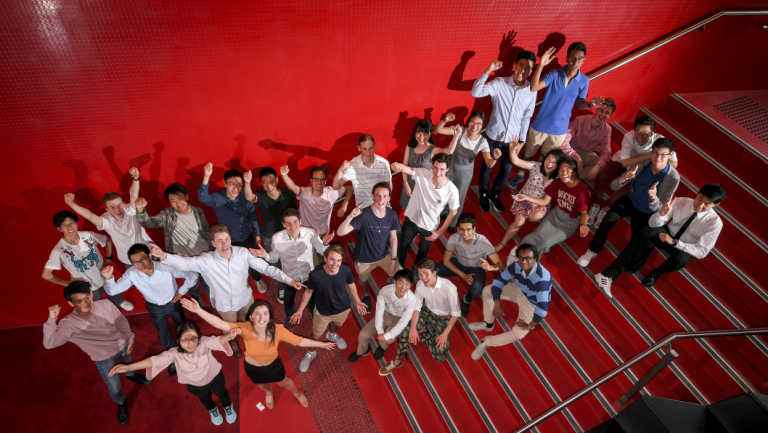 The happy recipients of the Melbourne Chancellor's Scholarships.