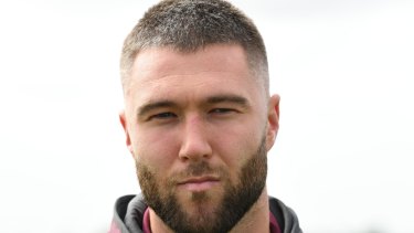 Confronting: Curtis Sironen and three Manly teammates visited the Al Noor Mosque on Thursday.