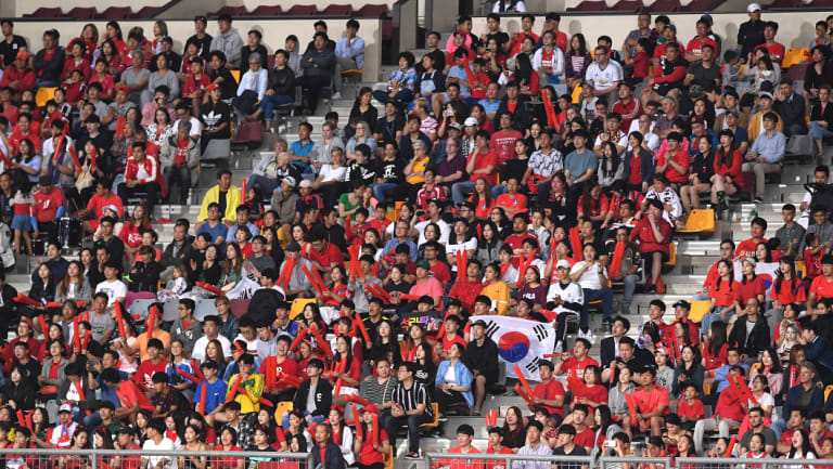 There was a large Korean contingent at the Queensland Sports and Athletics Centre.