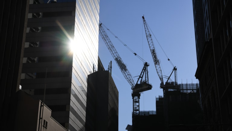 The number of cranes in North Sydney increased by 27 last month, to 121. 