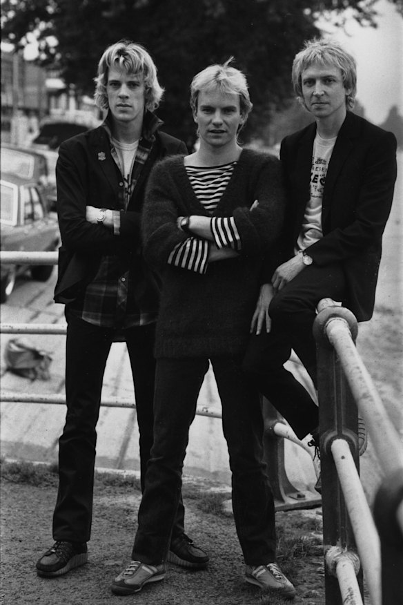 The Police in London, circa 1979. From left, Stewart Copeland, Sting and Andy Summers.