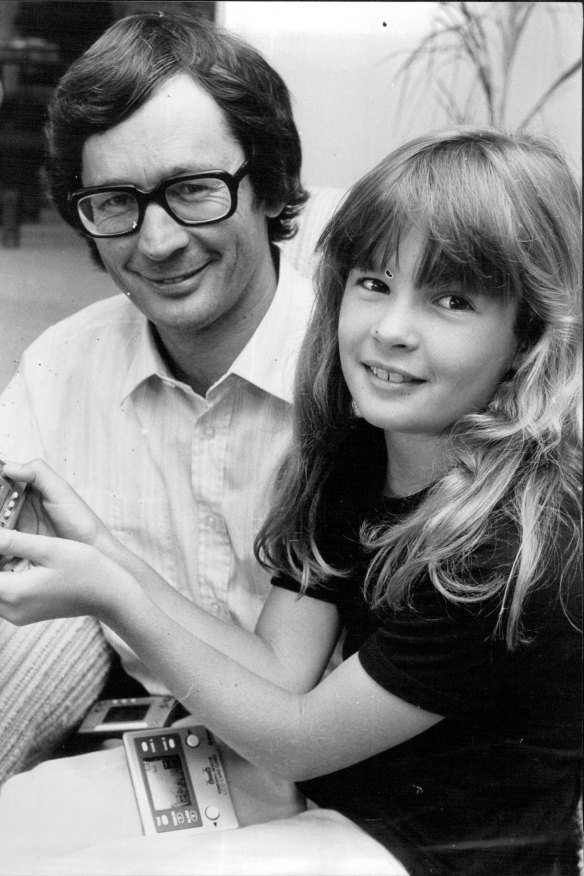 Hayley at age nine with her dad Dick Smith, who scouted the lodge’s location for a possible beach house.