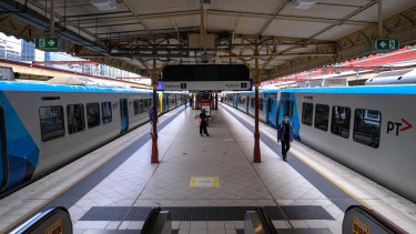 Flinders Street station during Melbourne's lockdown.