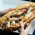 Barbecued chicken banh mi, as seen in one writer’s car.