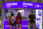 Currency exchange bureau at Bangkok Airport