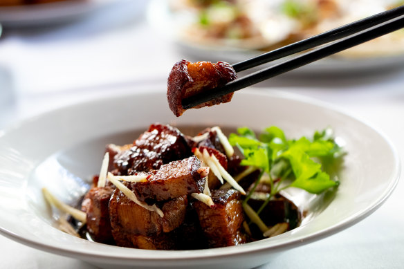 Slow-cooked crisp pork belly.