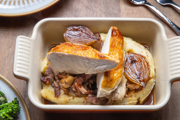 The go-to dish: Coq au vin for two.