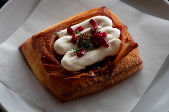 Beit Siti puts a twist on Danishes, adding labneh and pomegranate.