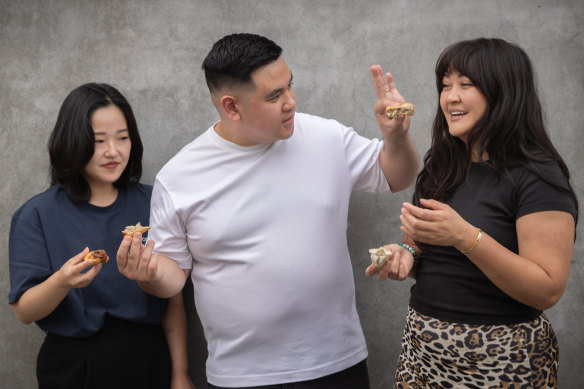 Chefs (from left) Eun Hee An, John Rivera and Rosheen Kaul are getting creative with the dim sim.