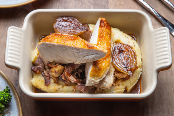 The go-to dish: Coq au vin with silky mustard mash.