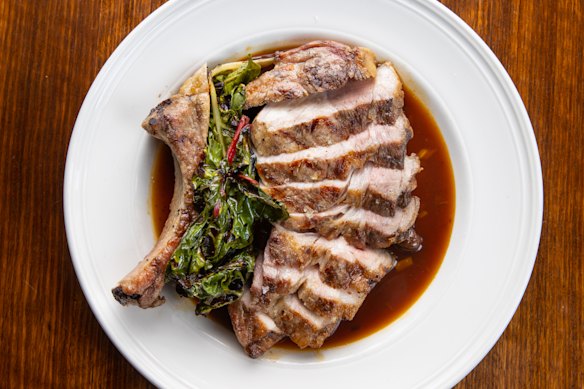 The kitchen grills a pork chop better than many restaurants.