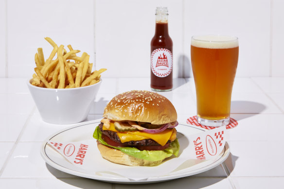 Hotel Harry’s burger range costs $10 with chips.