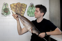 Josh Niland in his Rose Bay restaurant Charcoal Fish, which closes on Sunday.