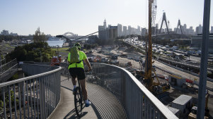 The bike path from the inner west to the city is the state's busiest cycling route.