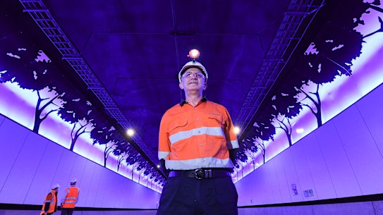 Mechanical and Electrical Manager Charles Giuttari inside the NorthConnex tunnel.