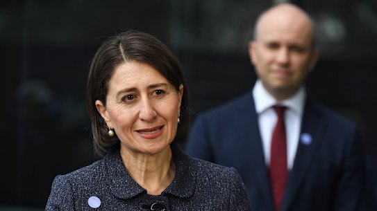 Then premier Gladys Berejiklian with Matt Kean, her environment minister, in 2020.