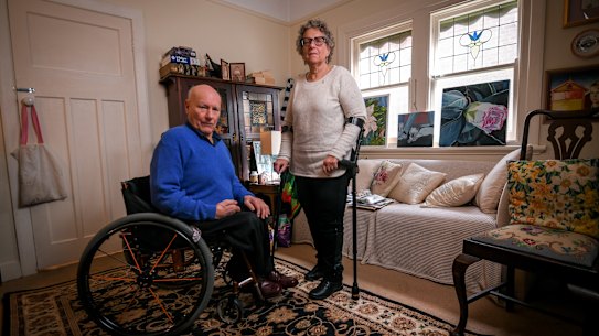 Dr Peter Freckleton and Post Polio Victoria president Shirley Glance.