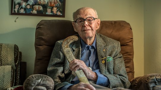 Max Hill turns 100: hockey has always been an important part of his life. 