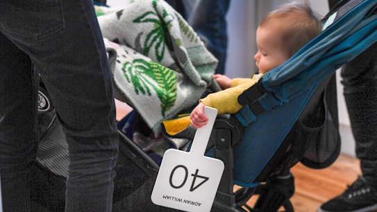 SHD News Sydney. Generic auction paddle Story: Kate Burke - Saturday Auction by Adrian Pereira of a  4 bedroom free standing home, 65 Windsor Road Dulwich Hill. Photo shows, Auctioneer Clarence White during the succcessful sale. Photo Peter Rae. Saturday 30 July, 2022