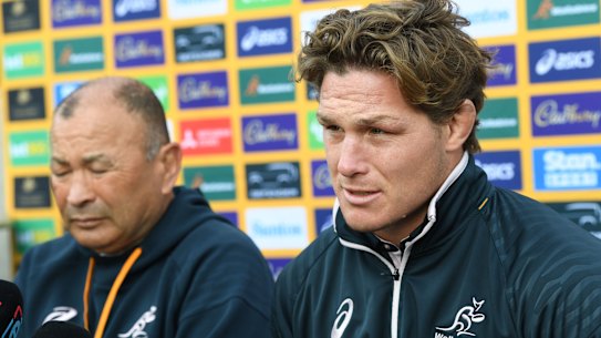 Eddie Jones left long-time Wallabies captain Michael Hooper out of the World Cup squad.