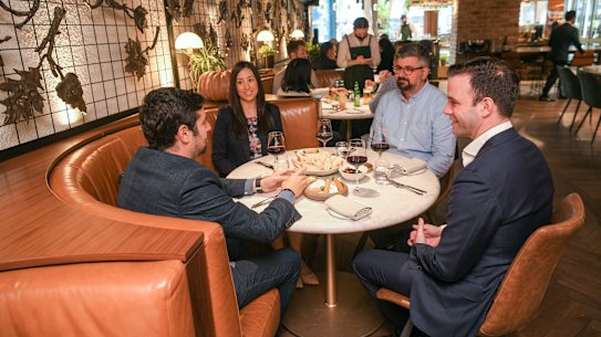 Salut!: LK chief executive Boris Rozenvasser and his banking associates take time out for lunch