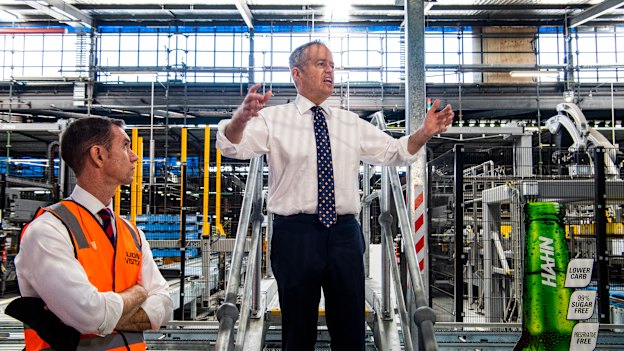 Opposition Leader Bill Shorten campaigns in the marginal Sydney seat of Reid.