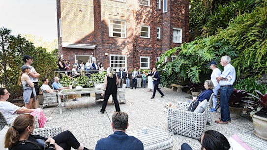 The auction of the Bellevue Hill terrace.