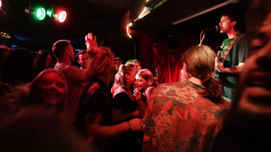 Live music at Manly Boatshed earlier this year.