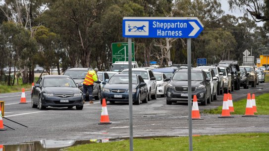 Four drive-through testing sites have been set up in Shepparton. 