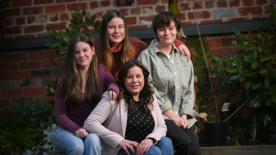 Tamara How with her daughters, Luciana 18, Sienna 15 and Jasmine 14.