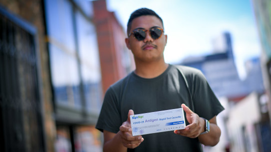 Gerard Alferez visited four pharmacies and two supermarkets before finding a store that had rapid antigen tests in stock.