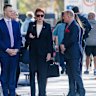 Ex-City of Parramatta chief executive Gail Connolly with her legal team attends the ICAC on Friday.