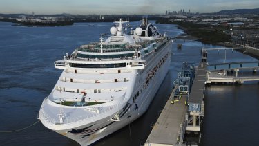 P&O’s Pacific Explorer at the Brisbane International Cruise Terminal shortly after it opened last year.