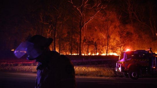 Fires in the South Coast region are still burning — including the one that caused this flare up on Wednesday — with some out of control, despite the cooler conditions.