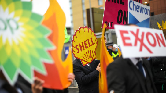 Protesters named fossil fuel giants in their rallies for climate action outside the COP26 summit in Glasgow.